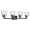 Z-Lite Analia Vanity, 4-Light, 36 In.W x 7.5 In.L x 9.25 In.H, Matte Black/Clear Ribbed 1101-4V-MB - alternate 8